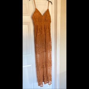 Mustard Lace Romper Dress